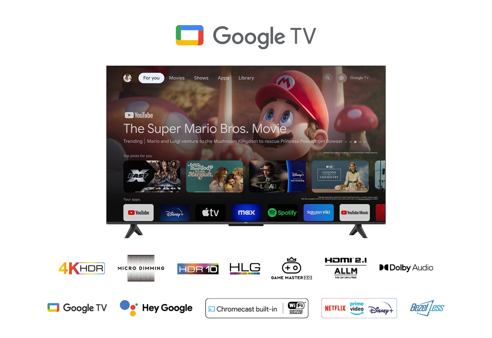 TCL 75P655 75" 4K UHD SmartTV,GoogleTV, WCG