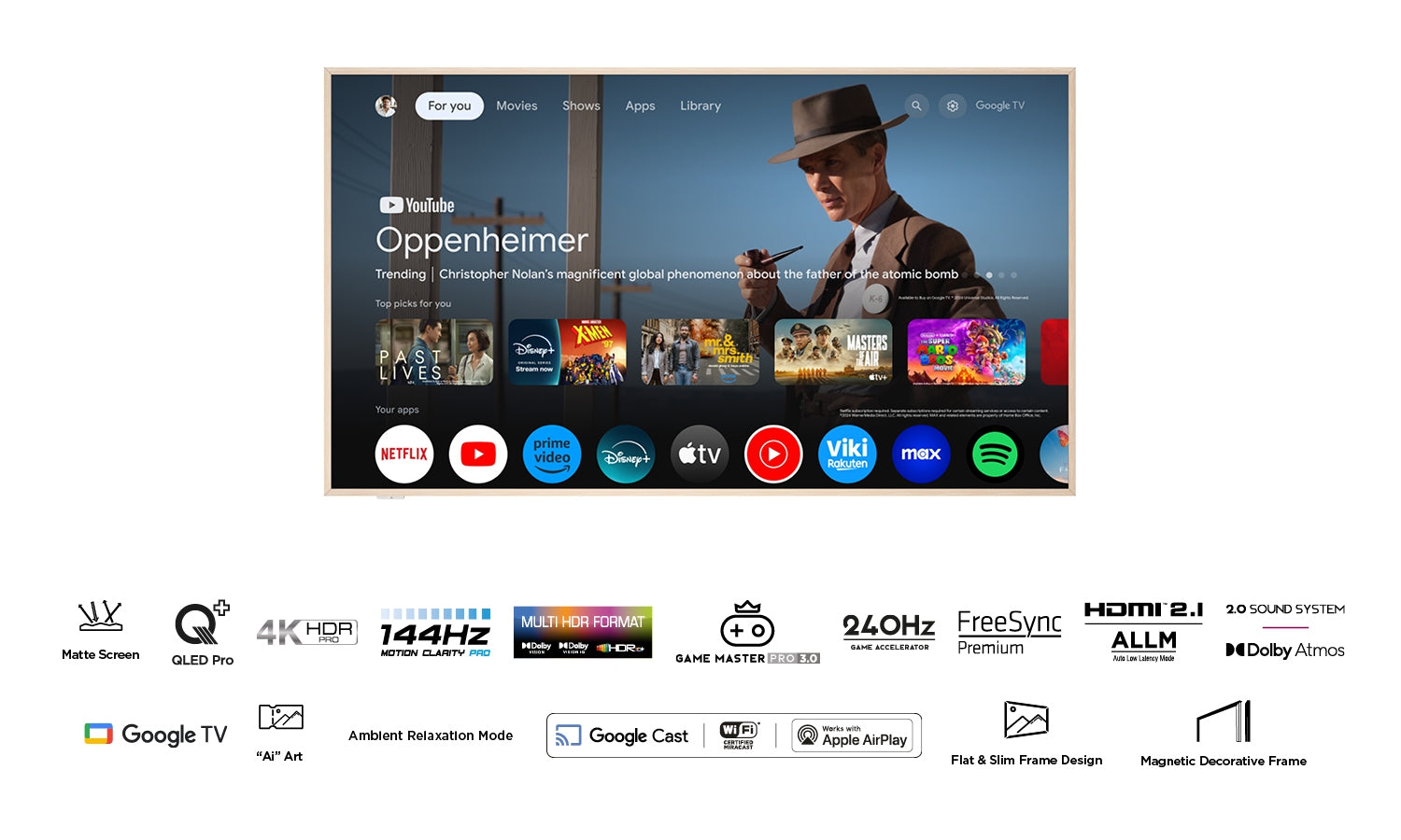 TCL 65A300W NXT Frame (65", QLED Pro)