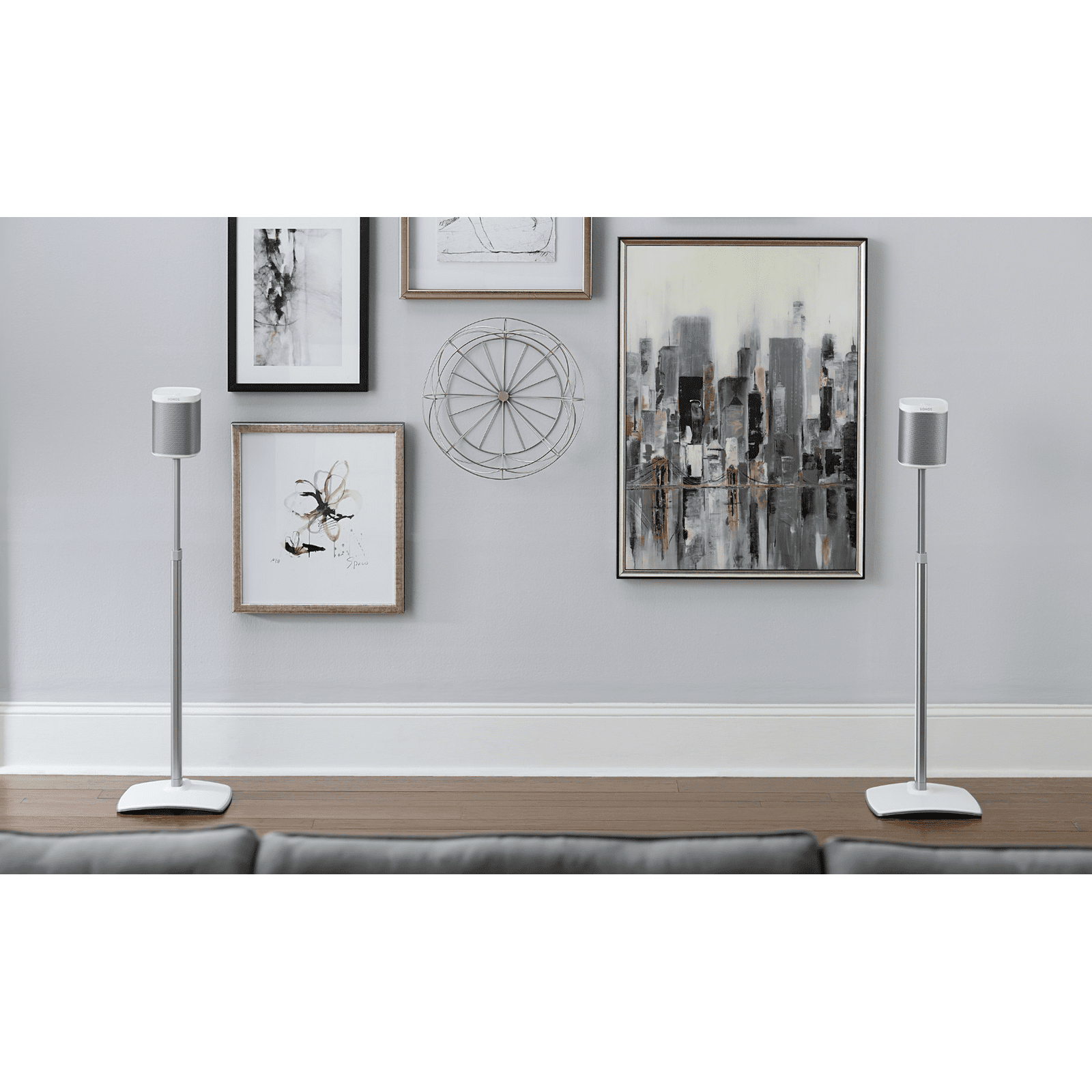 Sanus Ständer Paar zu Sonos One, Play:1 & 3 Weiss, Höhenverstellbar