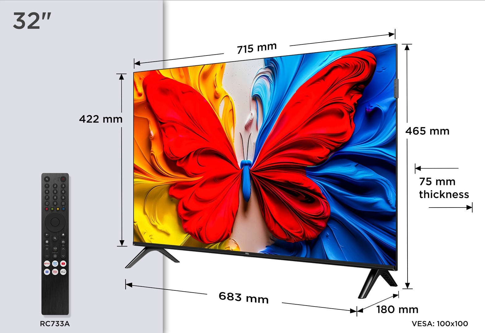 TCL 32S5K 32",FHD,QLED,LEDDirect,HDR,GoogleTV