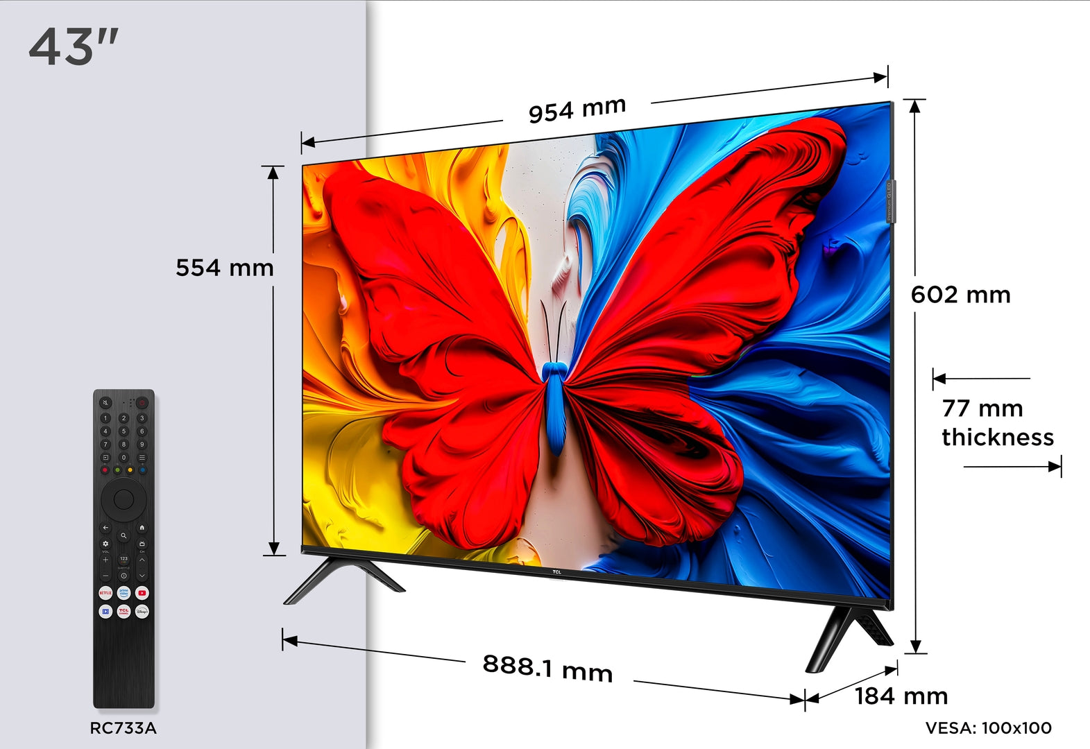 TCL 43S5K 43",FHD,QLED,LEDDirect,HDR,GoogleTV