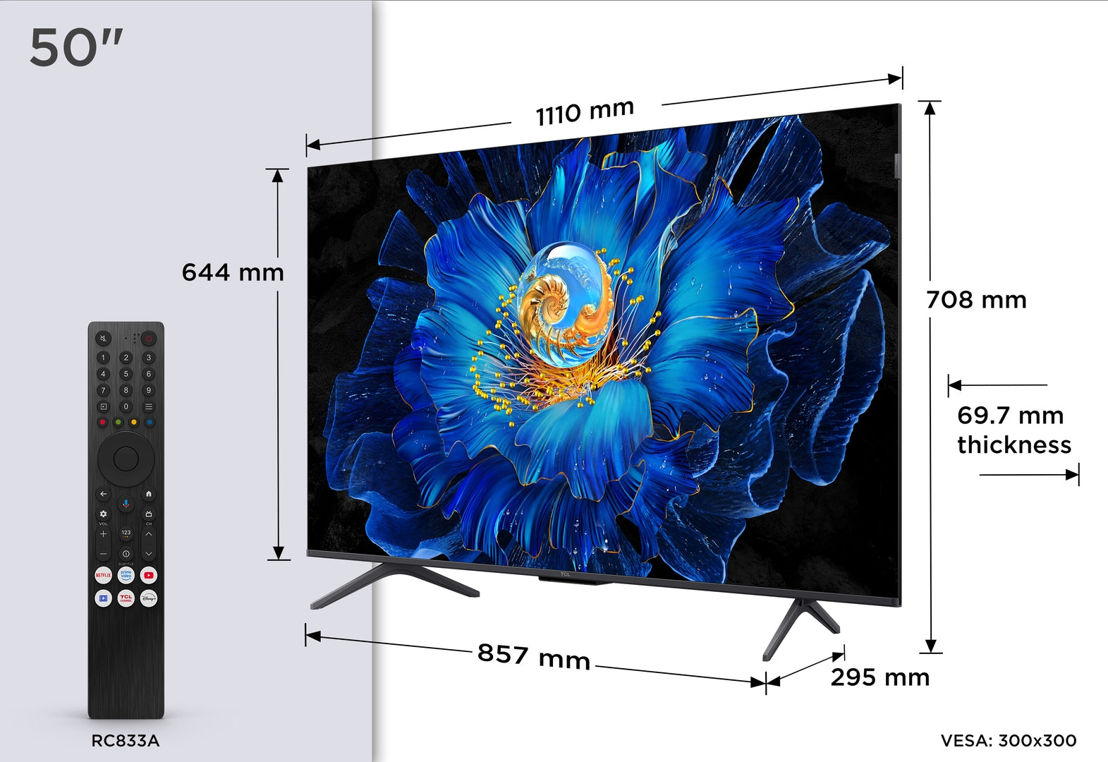 TCL 50C6KS 50", 4K, MiniLED, 60Hz, GoogleTV