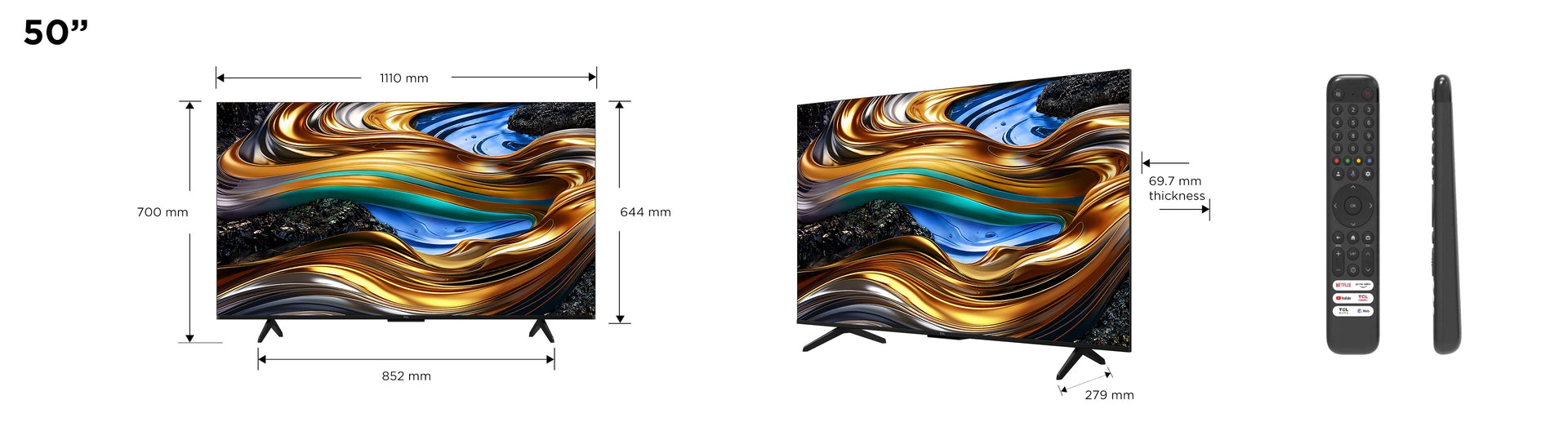 TCL 50P755 50" 4K UHD SmartTV,GoogleTV, WCG