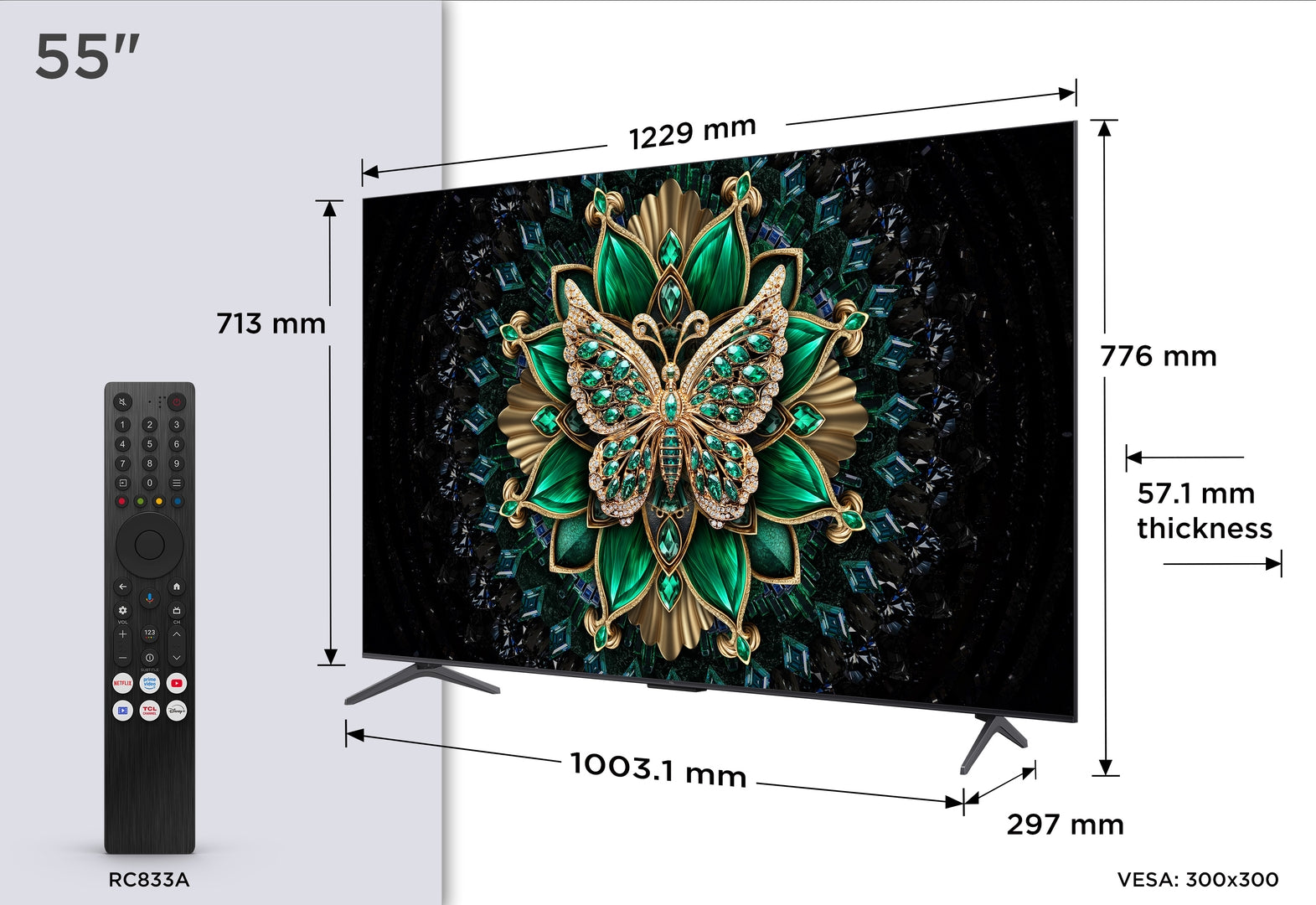TCL 55C6K 55", 4K, MiniLED, 144Hz, GoogleTV