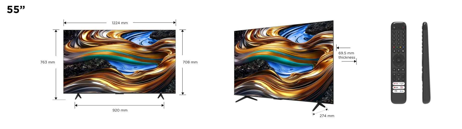 TCL 55P755 55" 4K UHD SmartTV,GoogleTV, WCG