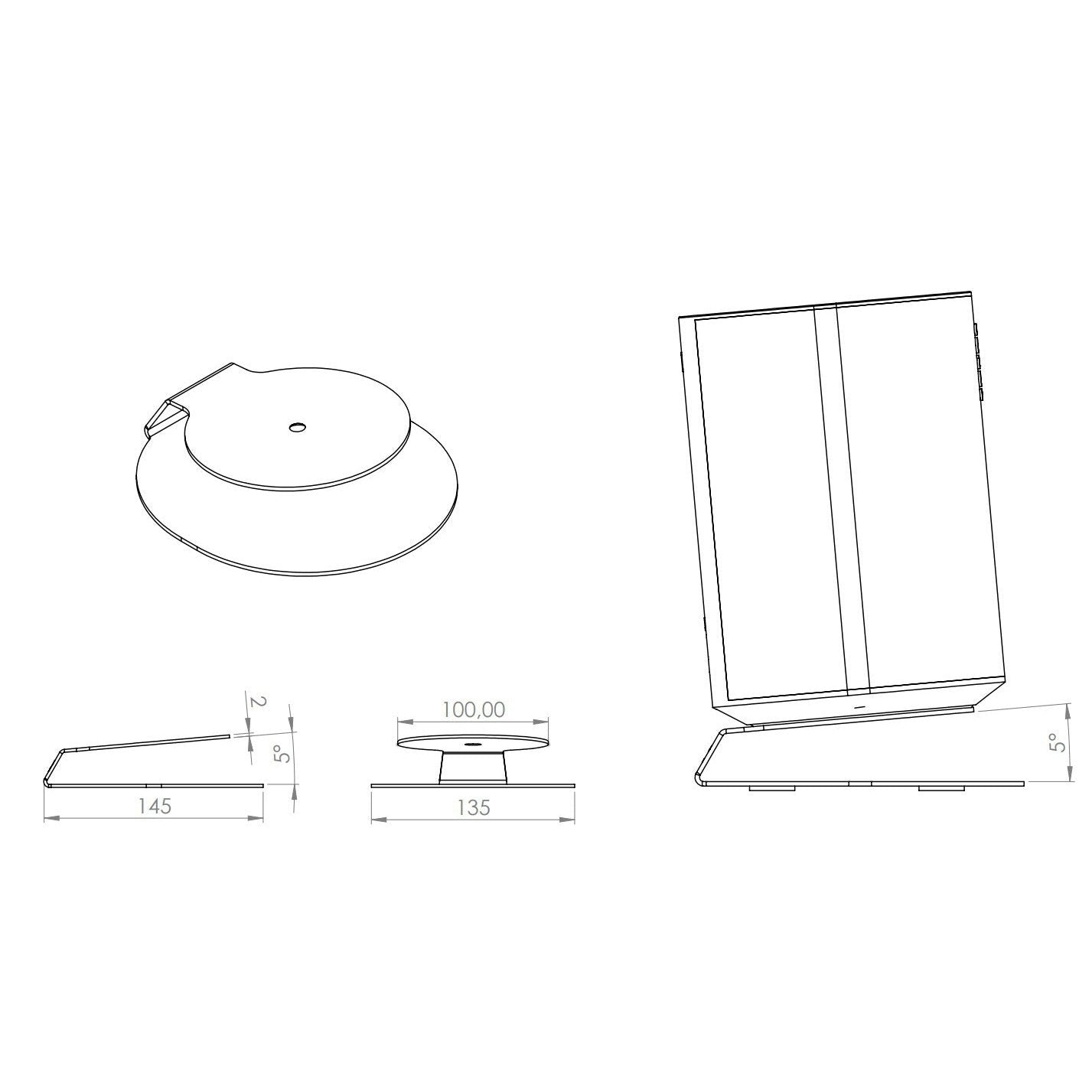 Cavus Tischfuss für Sonos Era 100 Schwarz