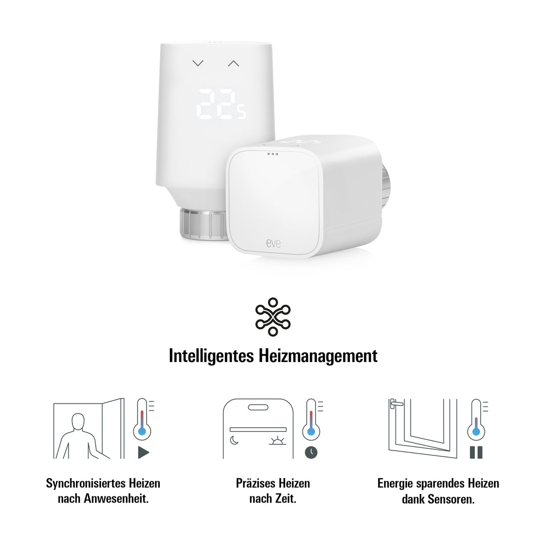 Eve Thermo (Matter, 5th Gen) 4er Pack Smartes Heizkörperthermostat